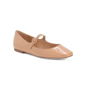 LARROUDE Tan Made In Brazil Patent Leather Blair Ballet Flats